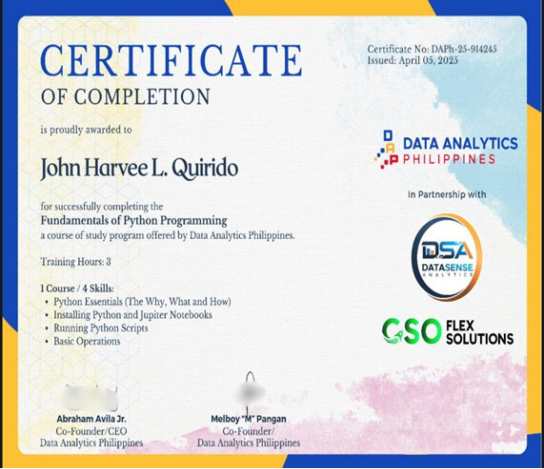 Certificate 3